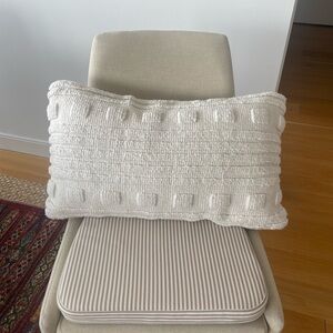 Beautiful Textured Cream Throw Pillow